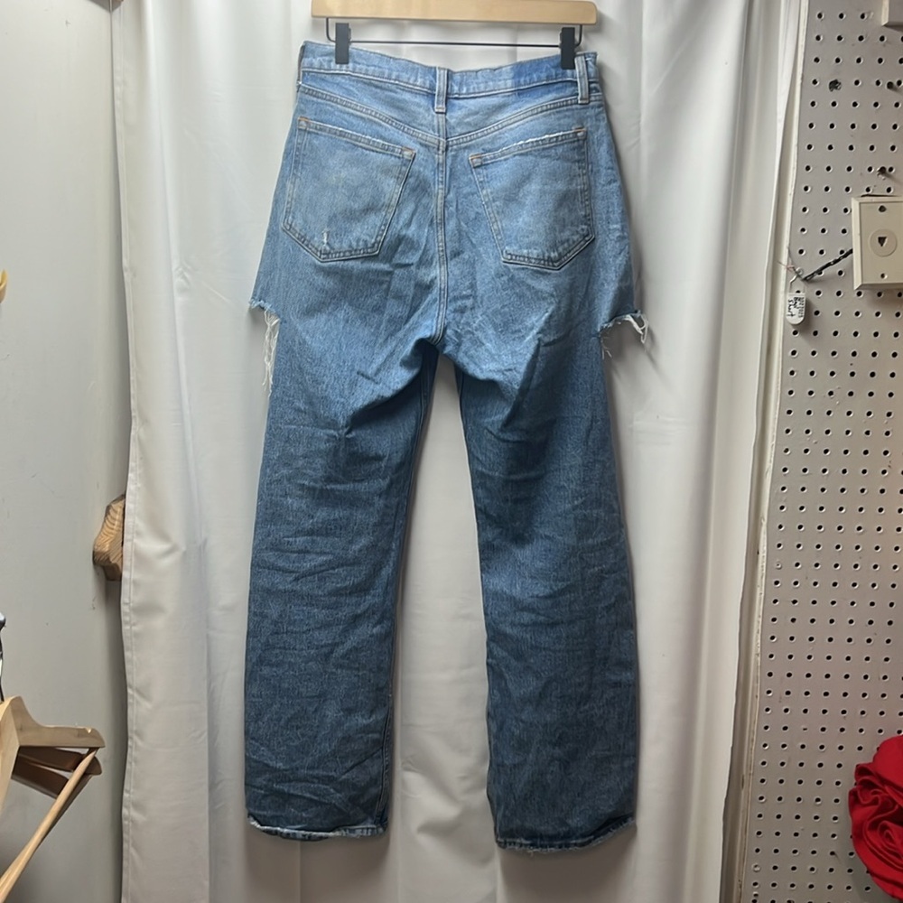 Abercrombie Blue 90s Baggy Distresses Low Rise Jeans- 28 - Picture 8 of 8